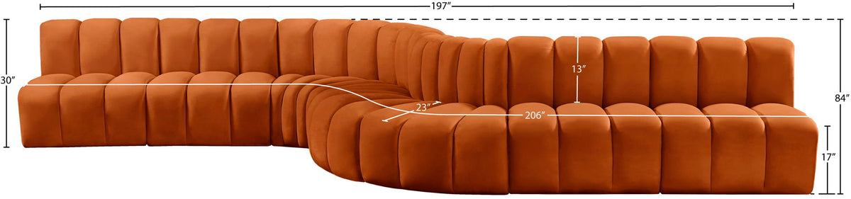 Arc - Velvet 8 Piece Curved Modular Sofa