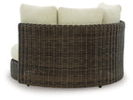 Kimora - Swivel Lounge Chair With Cushion - Beige / Dark Brown