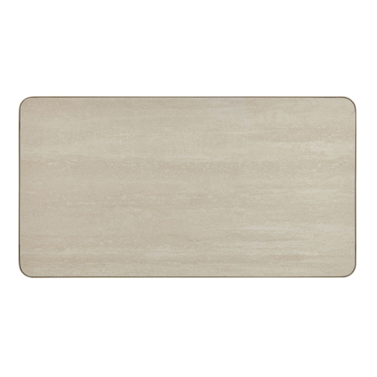 Pavilion - Powder Coated Metal Rectangle Outdoor Coffee Table With Sintered Stone Table Top - Natural