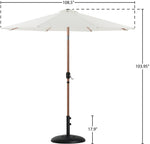 Fiji - Aluminum Patio Umbrella With Round Black And Teak Base