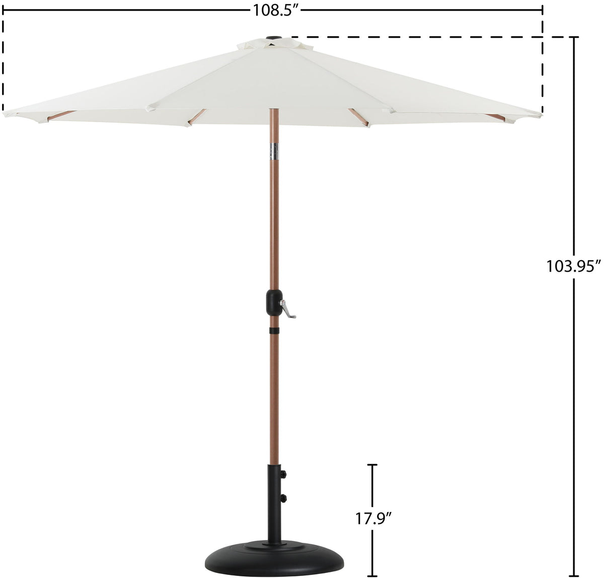 Fiji - Aluminum Patio Umbrella With Round Black And Teak Base