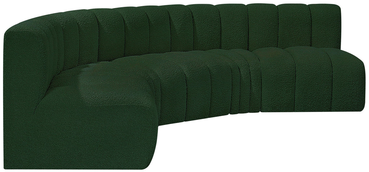 Arc - Boucle Fabric 5 Piece U-Shaped Modular Sofa
