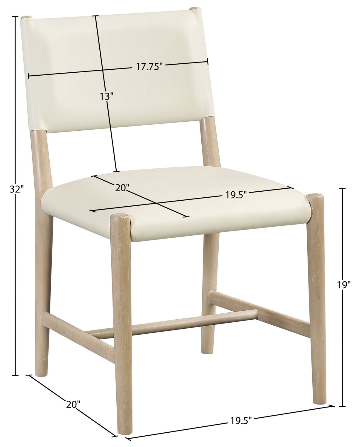 Andie - Vegan Leather Upholstered Dining Chair (Set of 2) - Natural Base