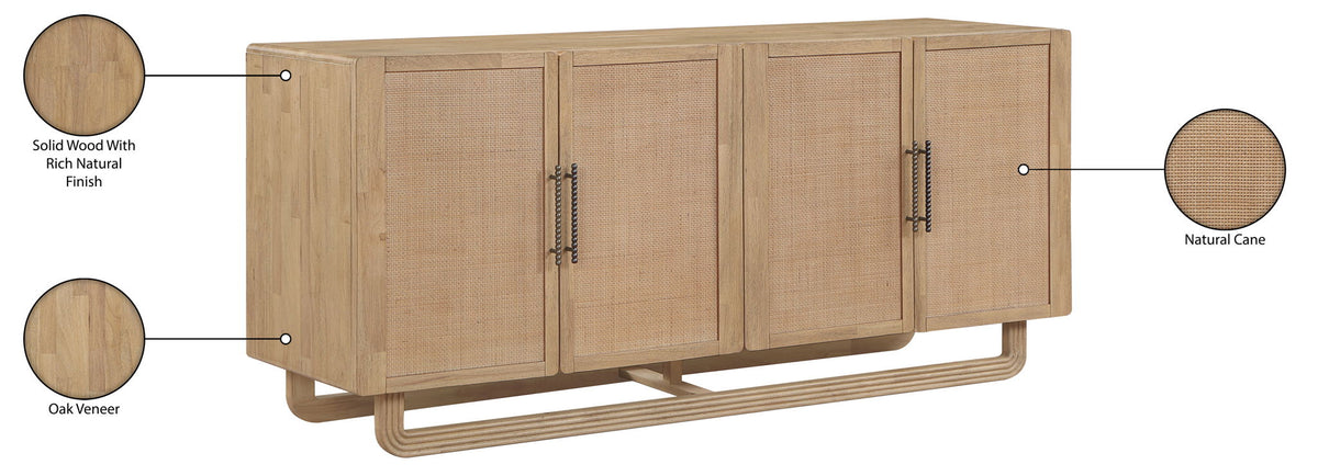 Sova - Solid Wood, Oak Veneer And Stainless Steel Sideboard/Buffet