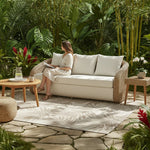 Pavilion - Metal Outdoor Sofa With Cushions - Natural / Boucle White