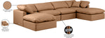 Indulge - Faux Leather 6 Piece Modular Double Chaise Sectional