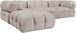 Orin - Velvet 4 Piece Modular Sectional With Chaise