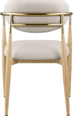 Ronda - Vegan Leather Upholstered Dining Arm Chair - Natural Legs