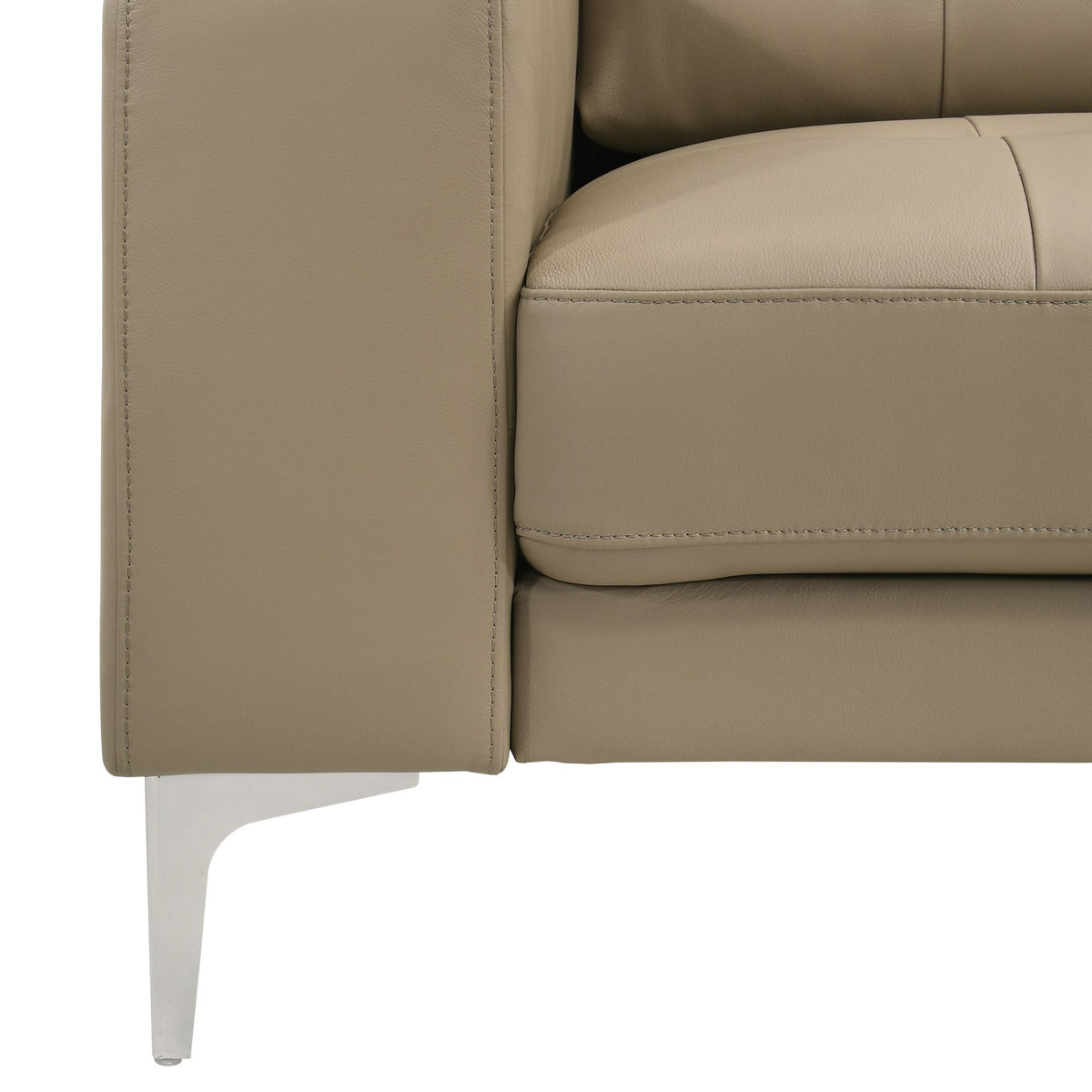 Pimentel - Leather Sectional Sofa With Tufted Back And Track Arms