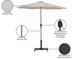 Fiji - Aluminum Patio Umbrella With Square Black And Teak Base