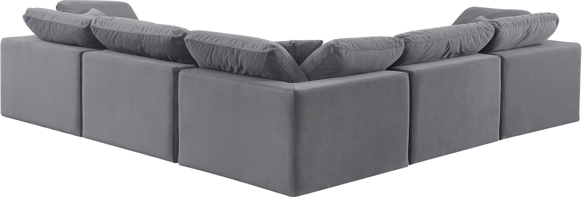 Comfy - 5 Piece Velvet Modular Corner Sectional