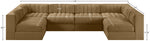 Rummi - Armless Velvet Performance Fabric Upholstered 6 Piece Modular Sectional