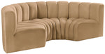 Arc - Velvet 4 Piece U-Shaped Modular Sofa
