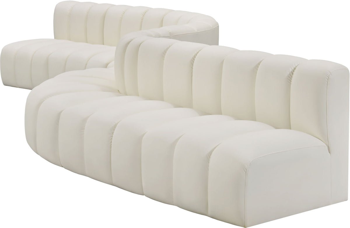Arc - Faux Leather 8 Piece Curved Modular Sofa