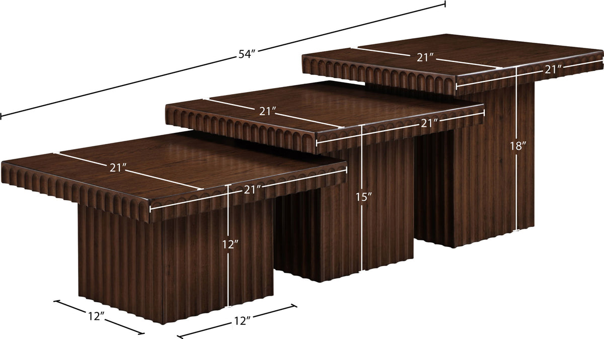 Spencer - Oak Veneer 3 Piece Coffee Tabl