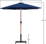 Fiji - Aluminum Patio Umbrella With Square Black And Teak Base
