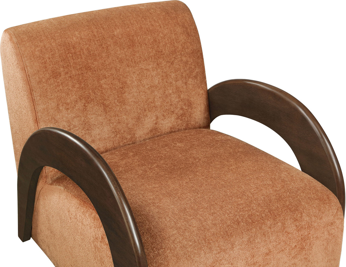 Neria - Chenille Fabric Upholstered Swivel Accent Chair - Painted Brown Base