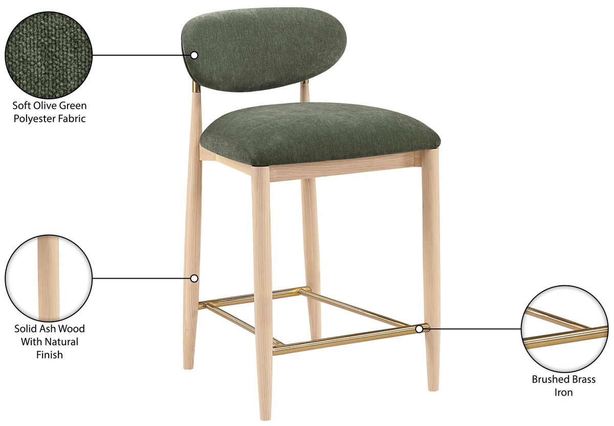 Riccio - Fabric Stool - Natural Frame