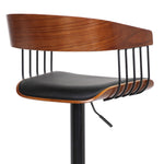 Larisa - Adjustable  Wood Bar Stool - Walnut