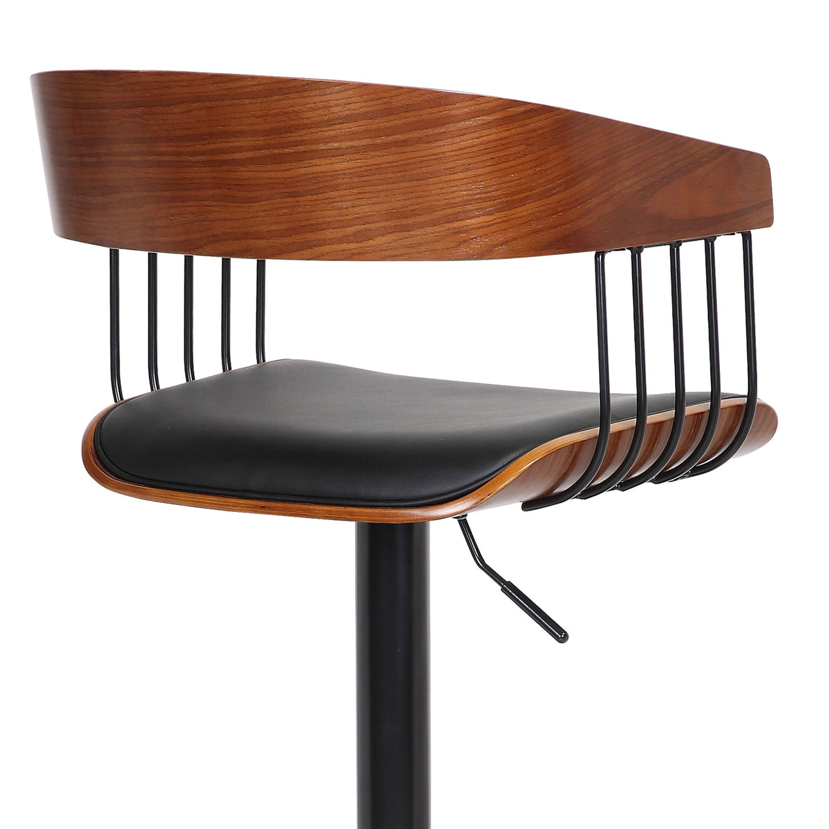 Larisa - Adjustable  Wood Bar Stool - Walnut