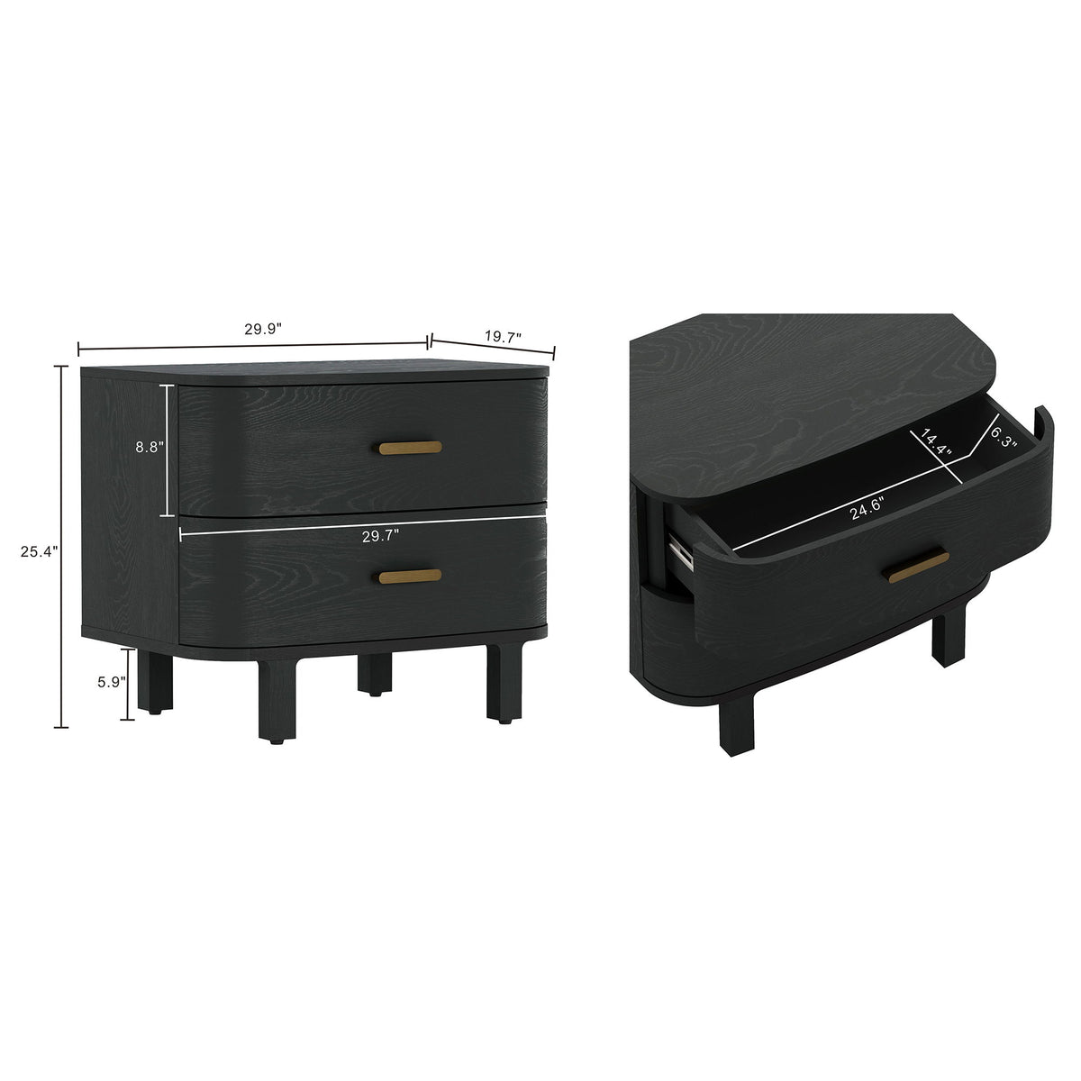 Manhattan Solara - Solid Wood Nightstand
