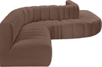 Arc - Faux Leather 8 Piece Curved Modular Sofa