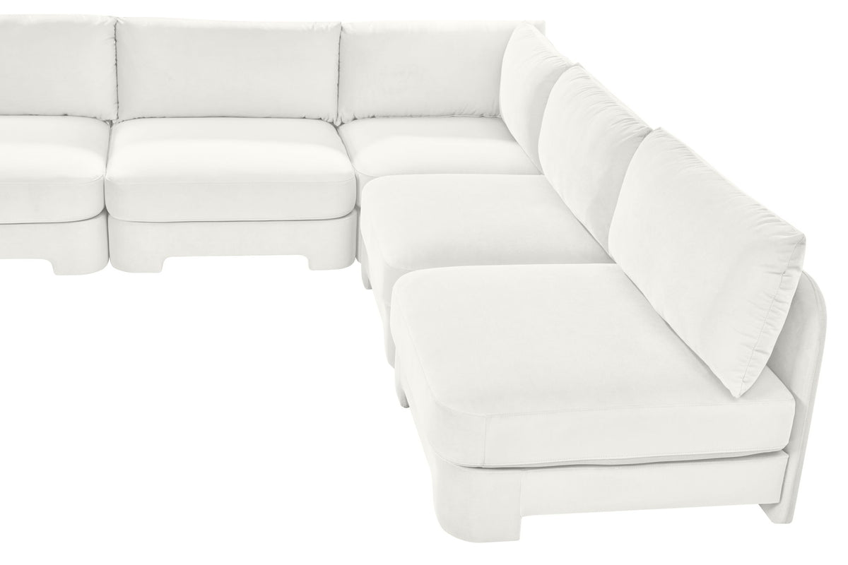 Hammond - Velvet Performance Fabric Upholstered 5 Piece Armless Sectional