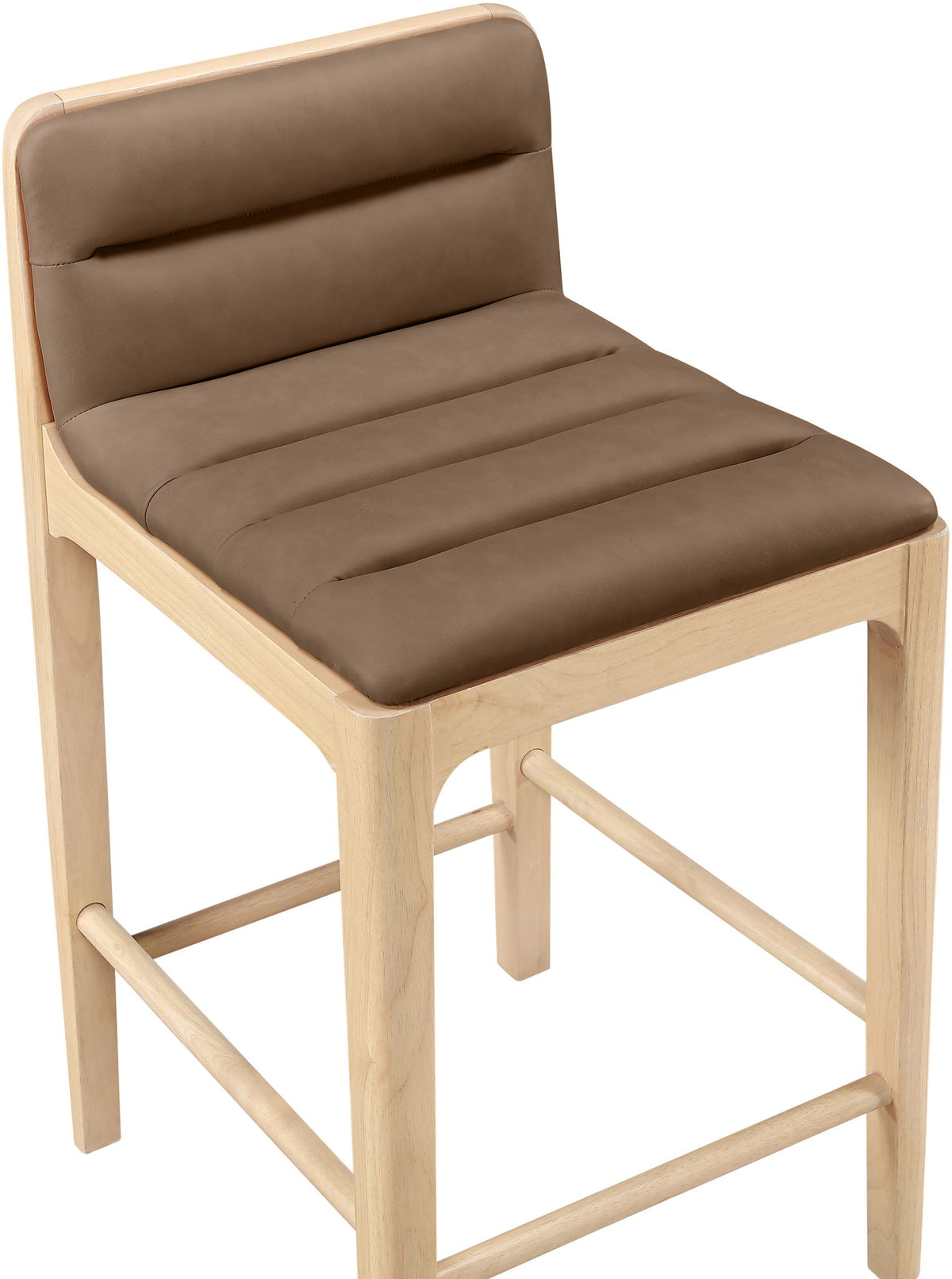 Ellis - Vegan Leather Upholstered Counter Stool (Set of 2) - Natural Base