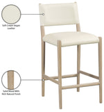 Andie - Vegan Leather Upholstered Counter Stool - Natural Base
