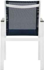 Nizuc - Outdoor Patio Dining Arm Chair With White Frame And Gray Arms (Set of 2)