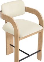 Cedra - Velvet Performance Fabric Upholstered Counter Stool - Natural Frame