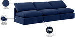 Indulge - Velvet 3 Seat Modular Armless Sofa