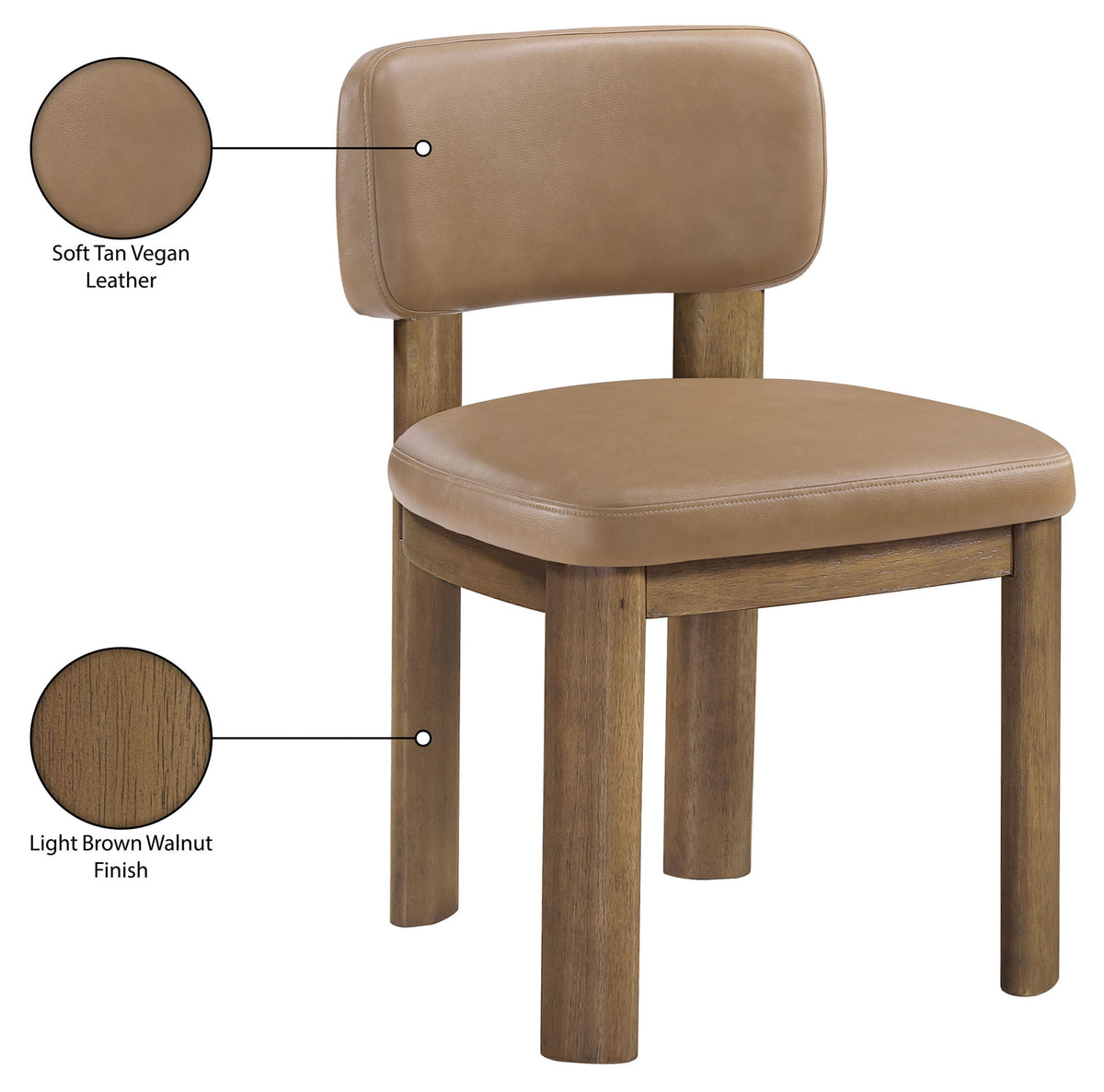Paloma - Vegan Leather Upholstered Dining Chair (Set of 2) - Brown Frame