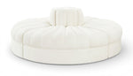 Rummi - Round Velvet Performance Fabric Upholstered 4 Piece Modular Sofa