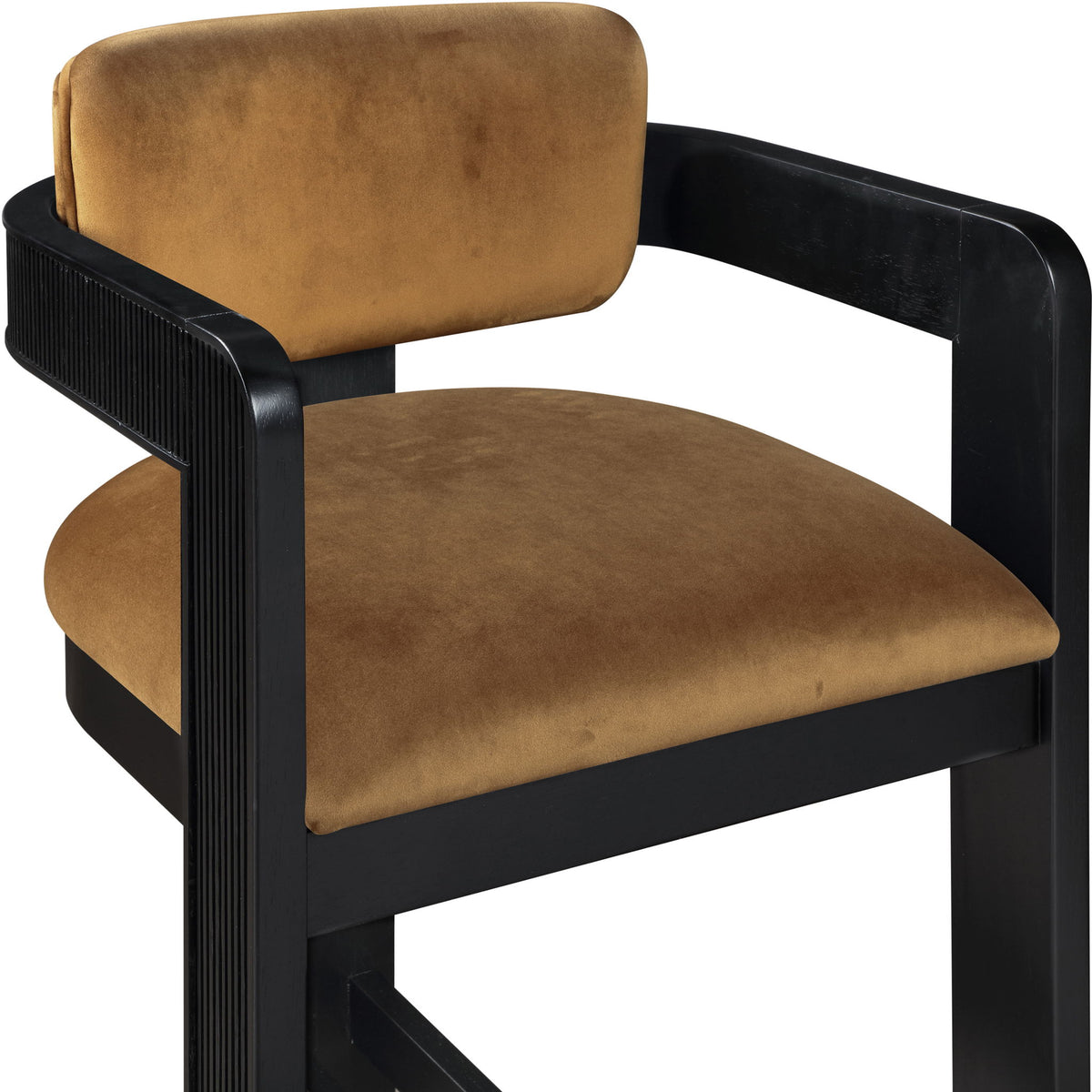 Sacha - Velvet Stool With Black Base
