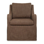 Luisa - Pinstripe Swivel Chair - Brown
