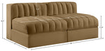Rummi - Velvet Performance Fabric Upholstered 2 Piece Modular Armless Loveseat