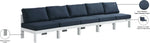 Nizuc - Outdoor Patio 5 Seat Modular Armless Sofa With White Frame