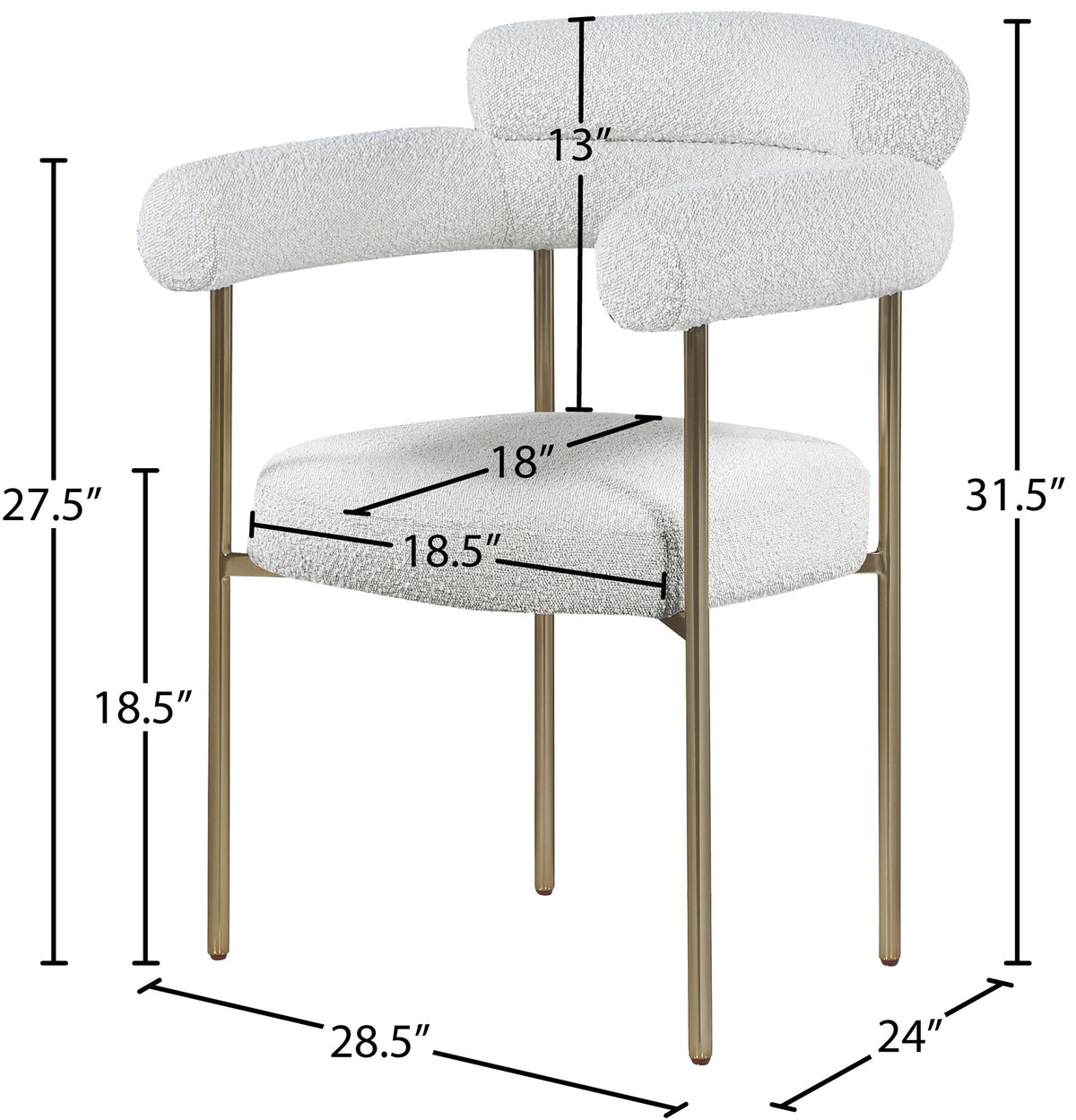 Blake - Boucle Fabric Dining Chair (Set of 2)