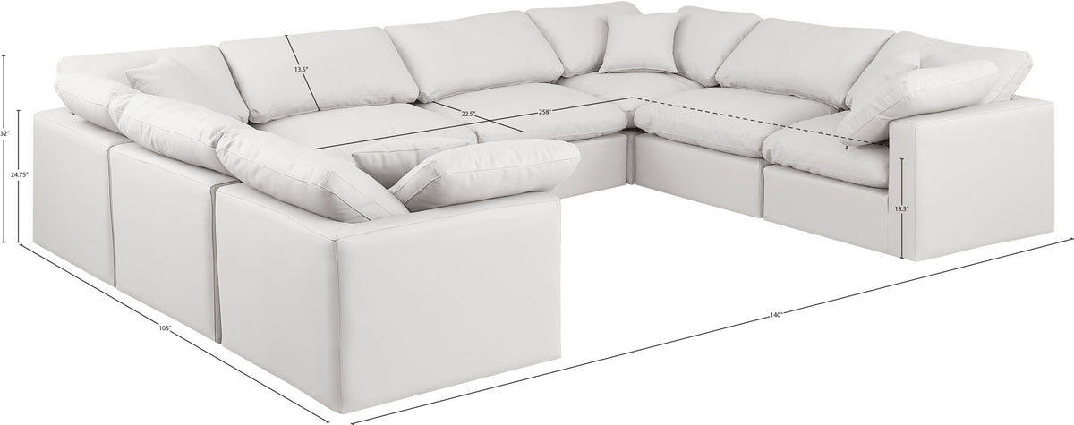 Indulge - Faux Leather 8 Piece Modular Sectional