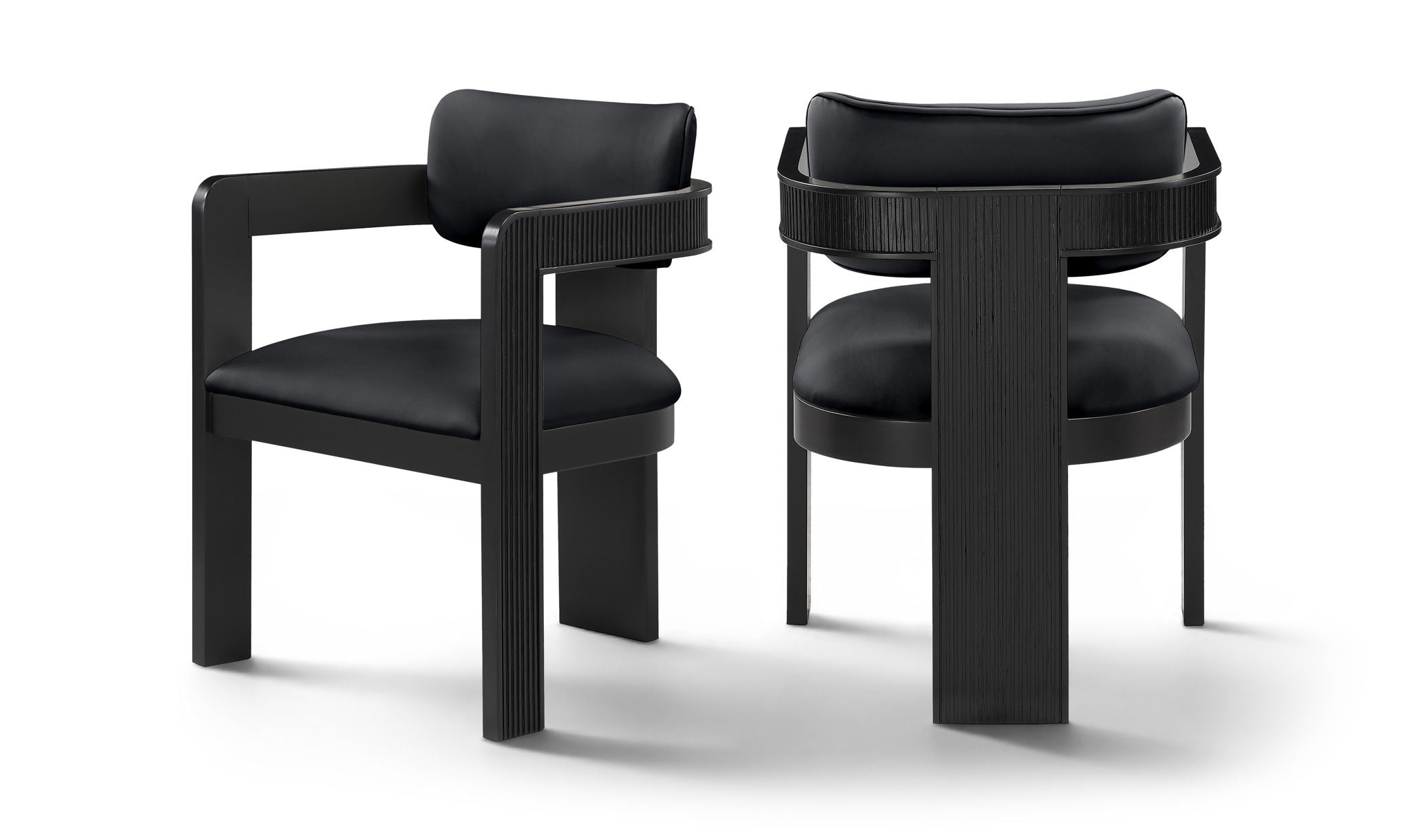 Sacha - Vegan Leather Upholstered Dining Chair With Black Base (Set of 2)