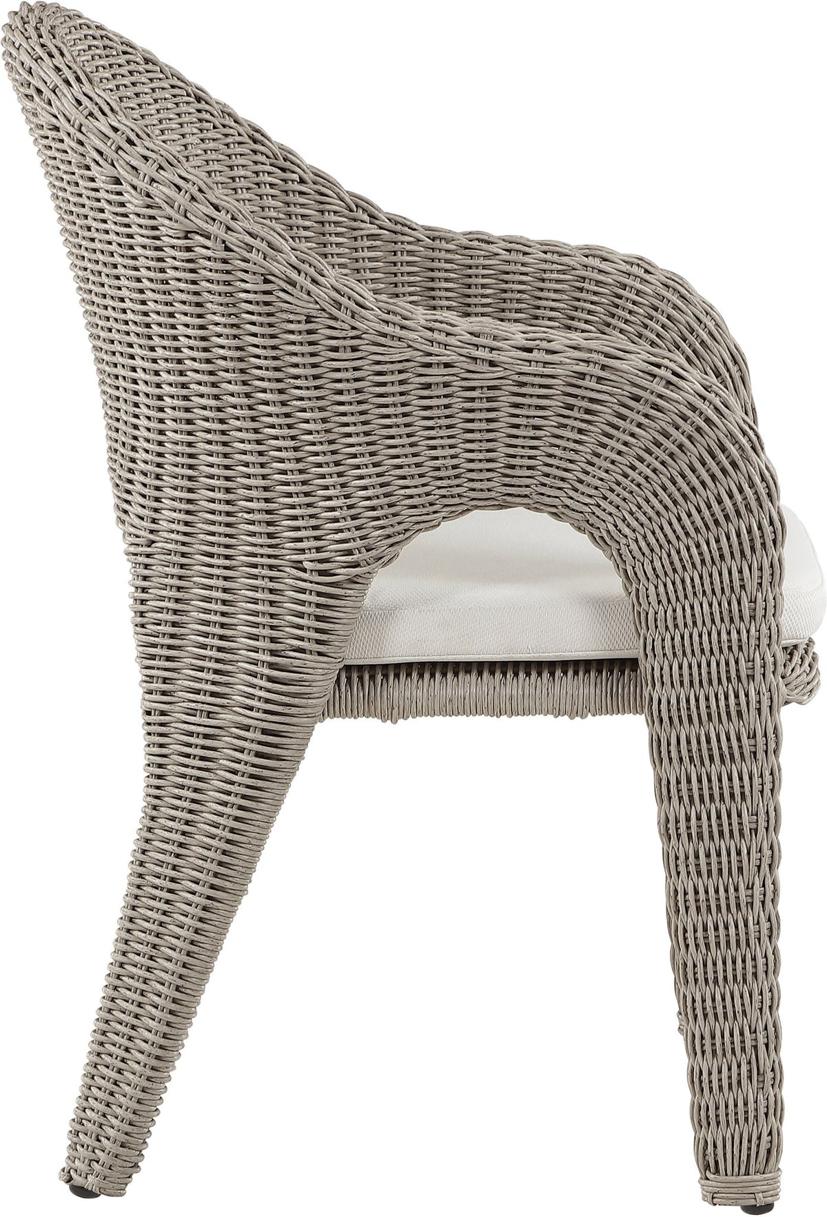 Seacrest - Olefin Water Resistant Fabric And Wicker Outdoor Patio Dining Chair