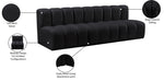 Arc - Velvet 3 Piece Modular Straight Sofa