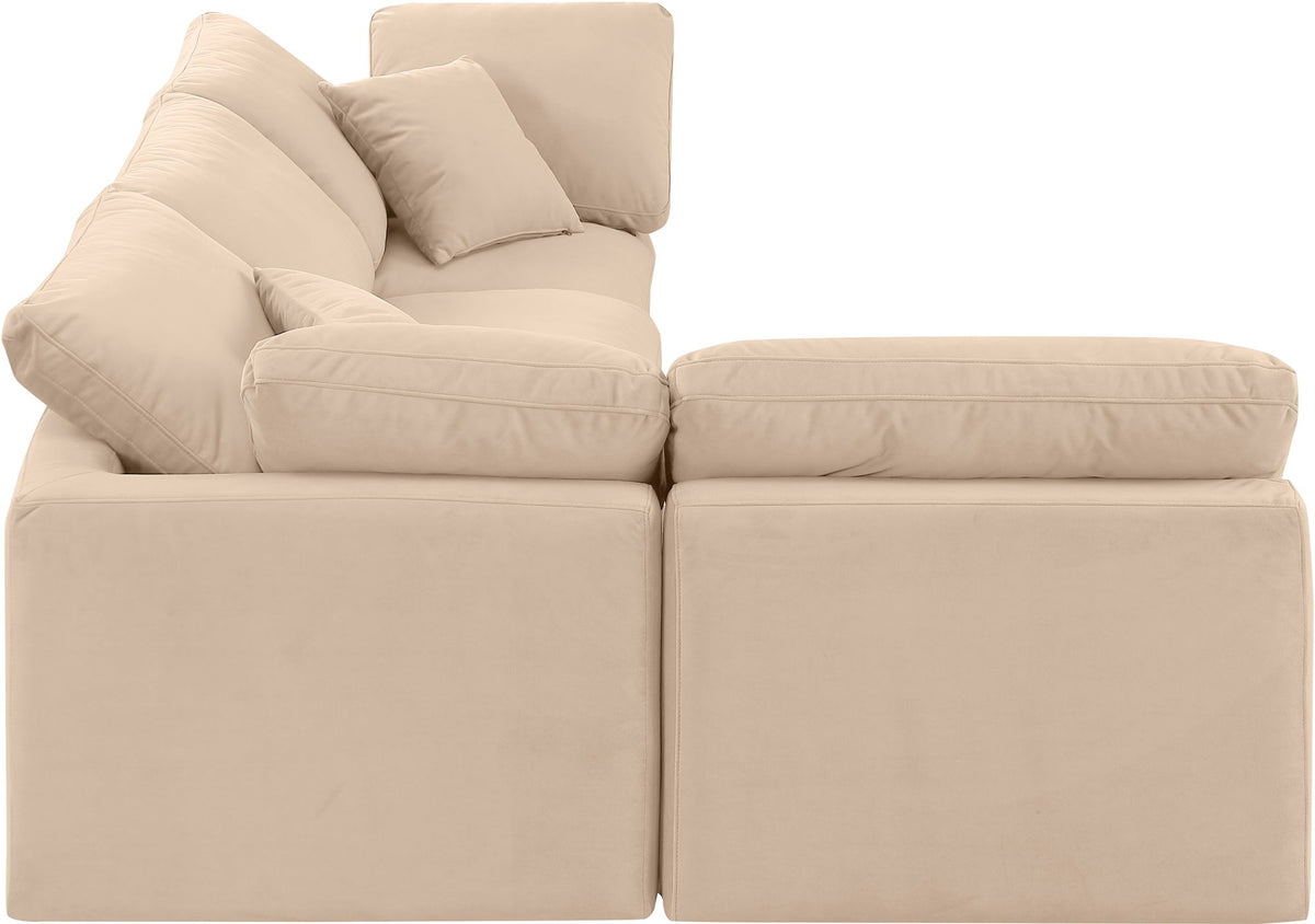 Indulge - Velvet 4 Piece Modular Sectional