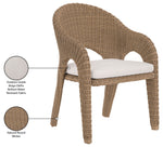 Seacrest - Olefin Water Resistant Fabric And Wicker Outdoor Patio Dining Chair