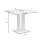 Amanda - Modern Contemporary Square Wood 42" Pedestal Base Dining Table Seats Up To 4 - White