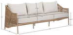 Coastline - Olefin Water Resistant Fabric And Wicker Outdoor Patio Sofa - Beige