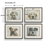 Dog Days - Framed Prints (Set of 4) - Black / Blue / Brown / Gray / Orange / White