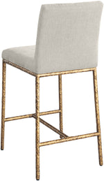 Reeves - Chenille Fabric Upholstered Counter Stool (Set of 2) - Gold Base