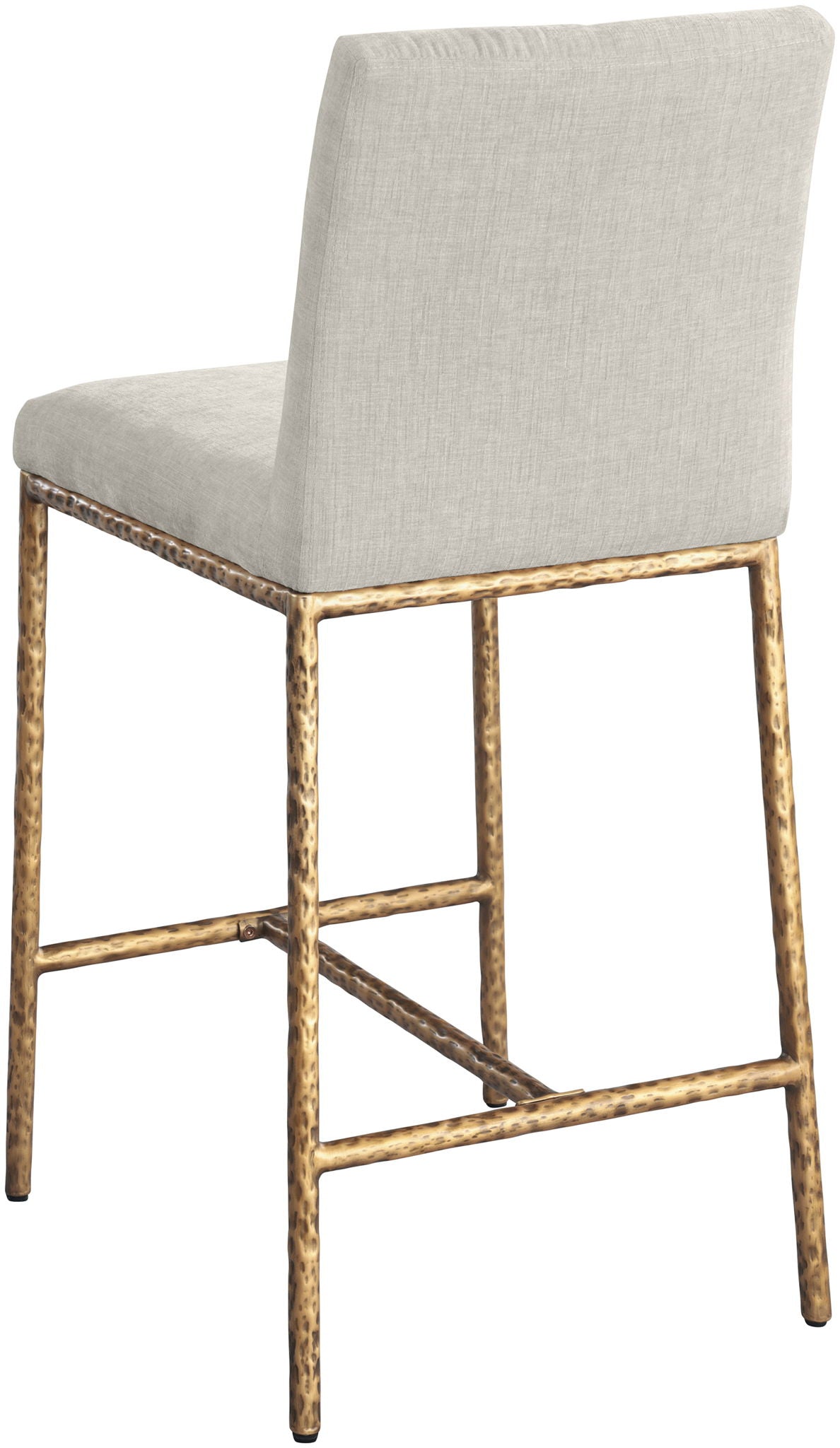 Reeves - Chenille Fabric Upholstered Counter Stool (Set of 2) - Gold Base